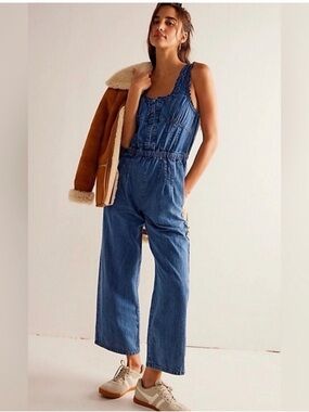 We The Free Lucile Denim Jumpsuit in Chambray (S) NWT